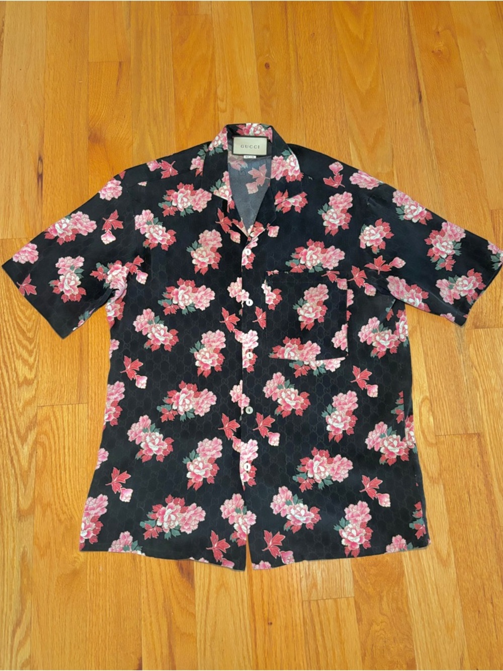 SOLD - Gucci GG Silk Floral Button Shirt - Picture 1 of 5